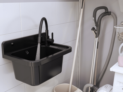 Bateria zamontowana do zlewu gospdoarczego