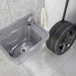 Zlew gospodarczy w pomieszczeniu gospodarczym