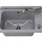 ZLEW GOSPODARCZY KOMORA SZARA BATERIA WYCIĄGANA DOZOWNIK ZESTAW MONZA