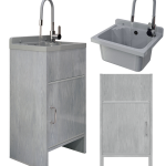 ZLEW GOSPODARCZY TECHNICZNY KOMORA SZARA SZAFKA PCV BATERIA ZESTAW LOMA