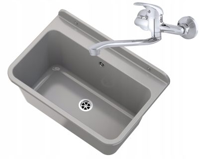 ZLEW GOSPODARCZY SZARY BATERIA GARAŻ ŚCIENNA