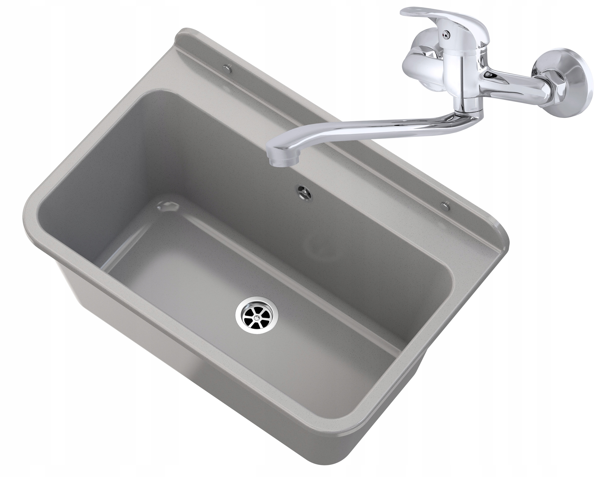 ZLEW GOSPODARCZY SZARY BATERIA GARAŻ ŚCIENNA