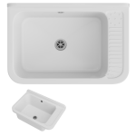 ZLEW GOSPODARCZY TECHNICZNY BIAŁY KOMORA ROBOCZA PRALNIA GARAŻ NEGRA DUŻA