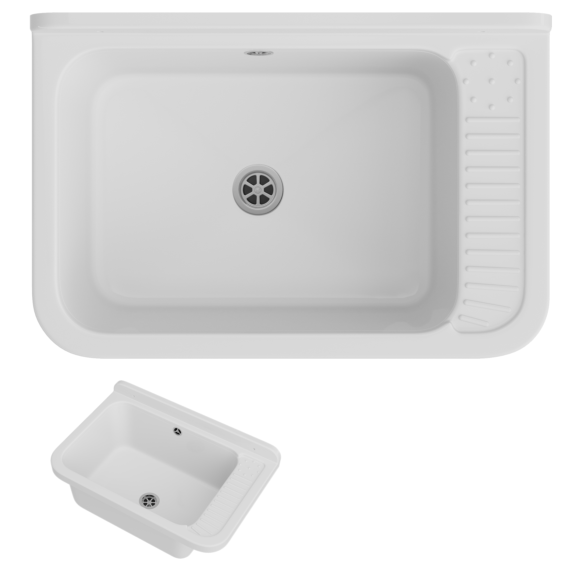 ZLEW GOSPODARCZY TECHNICZNY BIAŁY KOMORA ROBOCZA PRALNIA GARAŻ NEGRA DUŻA