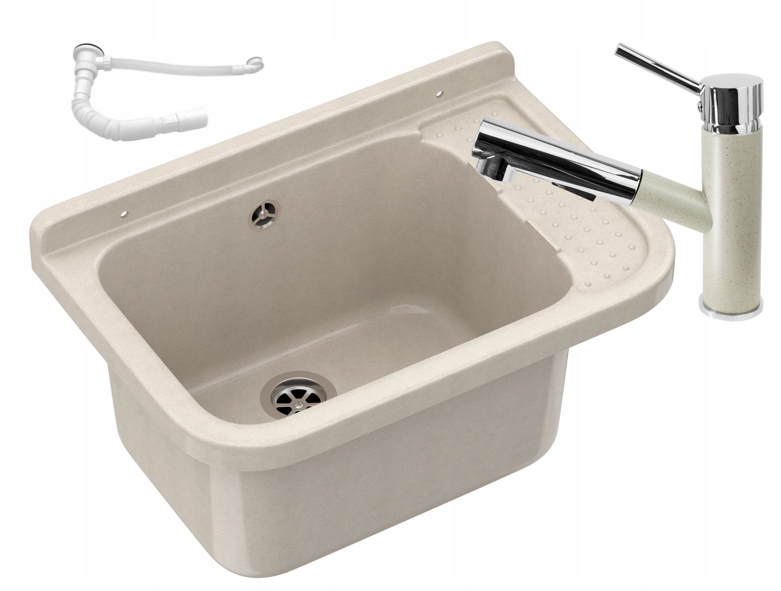 ZLEW GOSPODARCZY KOMORA PRALNICZA BATERIA WYCIĄG