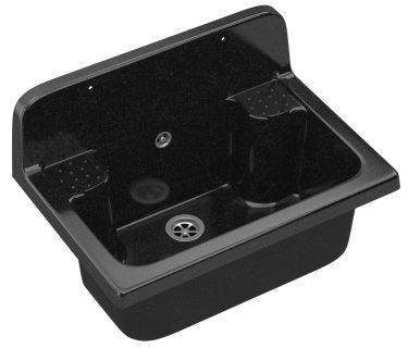 ZLEW GOSPODARCZY KOMORA PRALNICZA CZARNA SYFON