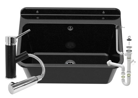 ZLEW GOSPODARCZY CZARNY GARAŻ PRALNIA BATERIA WYC