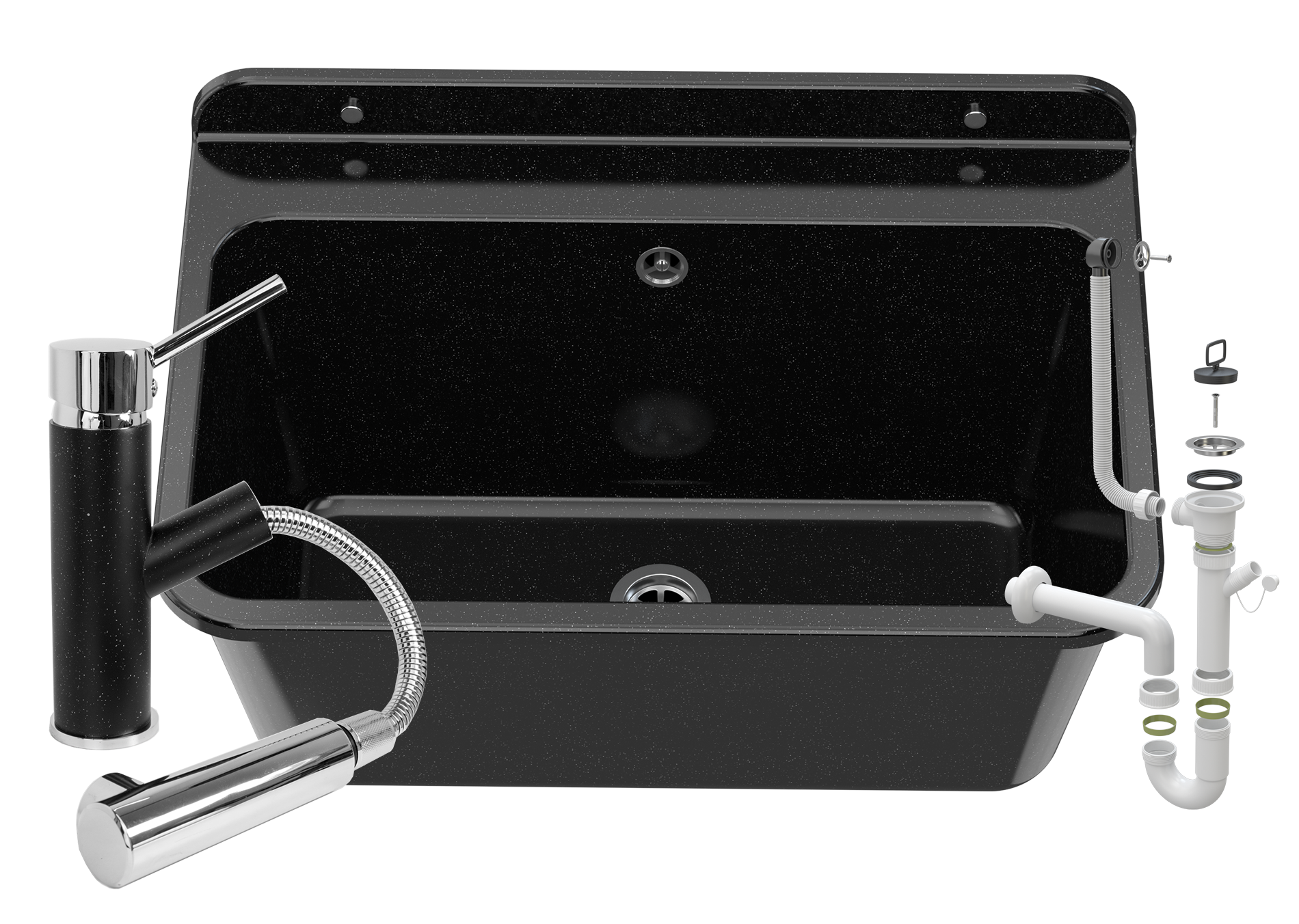 ZLEW GOSPODARCZY CZARNY GARAŻ PRALNIA BATERIA WYC