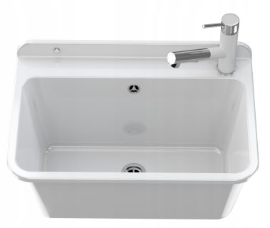 ZLEW GOSPODARCZY BIAŁY GARAŻ PRALNIA BATERIA WYC