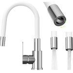 Bateria kuchenna z elastyczną wylewką biała GRADO PLUS obrotowy perlator