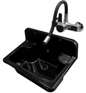 ZLEW GOSPODARCZY KOMORA DUŻA BATERIA CZARNY FLEX