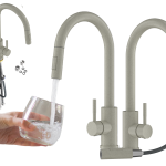 BATERIA KUCHENNA WYCIĄGANA WYLEWKA BEŻOWA KRAN KUCHENNY STALOWY LOSETO