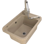 ZLEW GOSPODARCZY BEŻOWY TECHNICZNY KOMORA DUŻA BATERIA WYCIĄGANA NEGRA