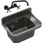 ZLEW GOSPODARCZY KOMORA CZARNA TECHNICZNY GARAŻ ZESTAW RETRO KRAN PARON