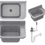 ZLEW GOSPODARCZY GARAŻ PRALNIA KOMORA SZARA PARON SYFON