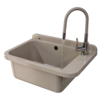 ZLEW GOSPODARCZY TECHNICZNY BEŻOWY KOMORA ROBOCZA NEGRA DUŻA BATERIA ZESTAW