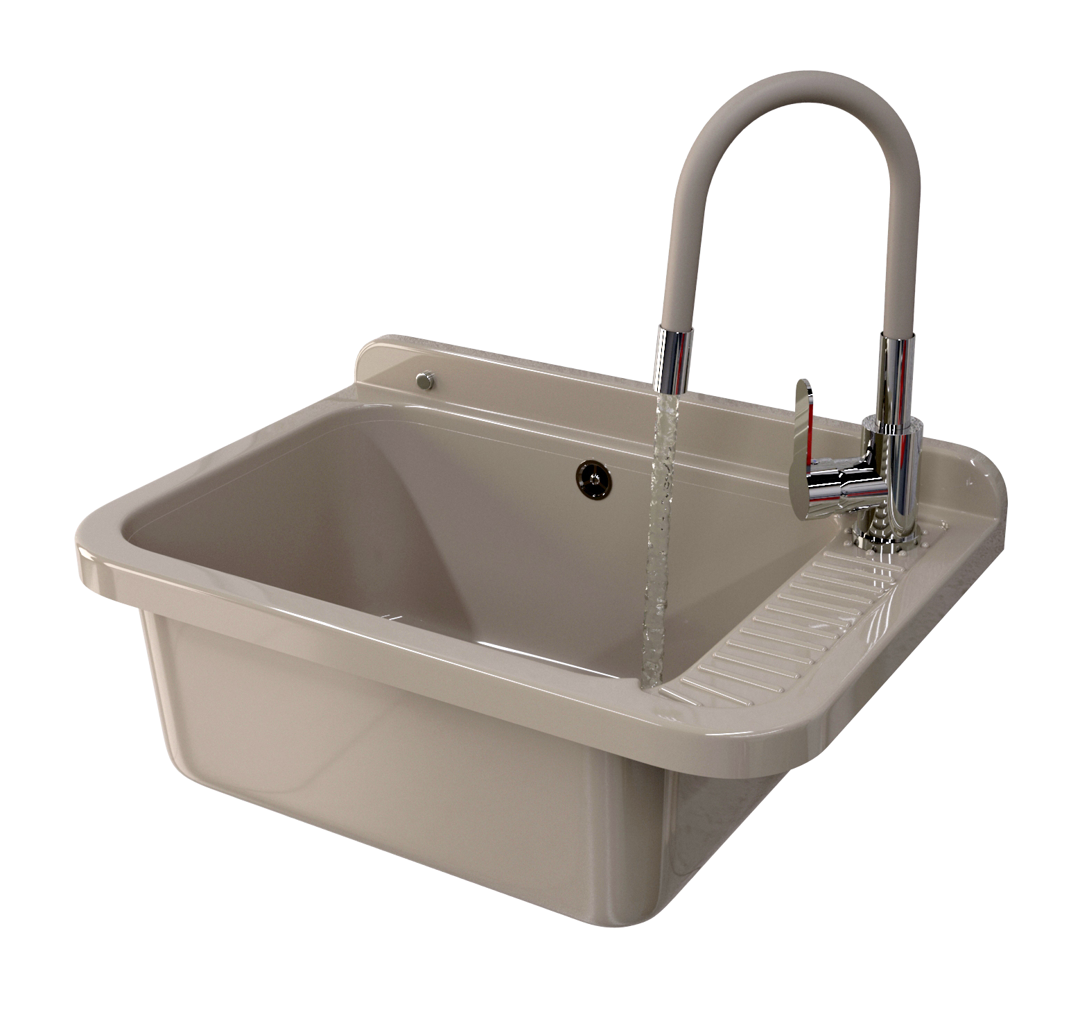 ZLEW GOSPODARCZY TECHNICZNY BEŻOWY KOMORA ROBOCZA NEGRA DUŻA BATERIA ZESTAW