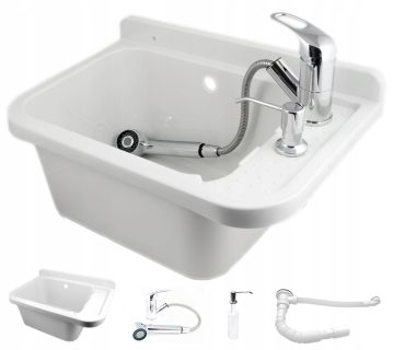 ZLEW GOSPODARCZY KOMORA PRALNIA+ BATERIA WYCIĄGANA