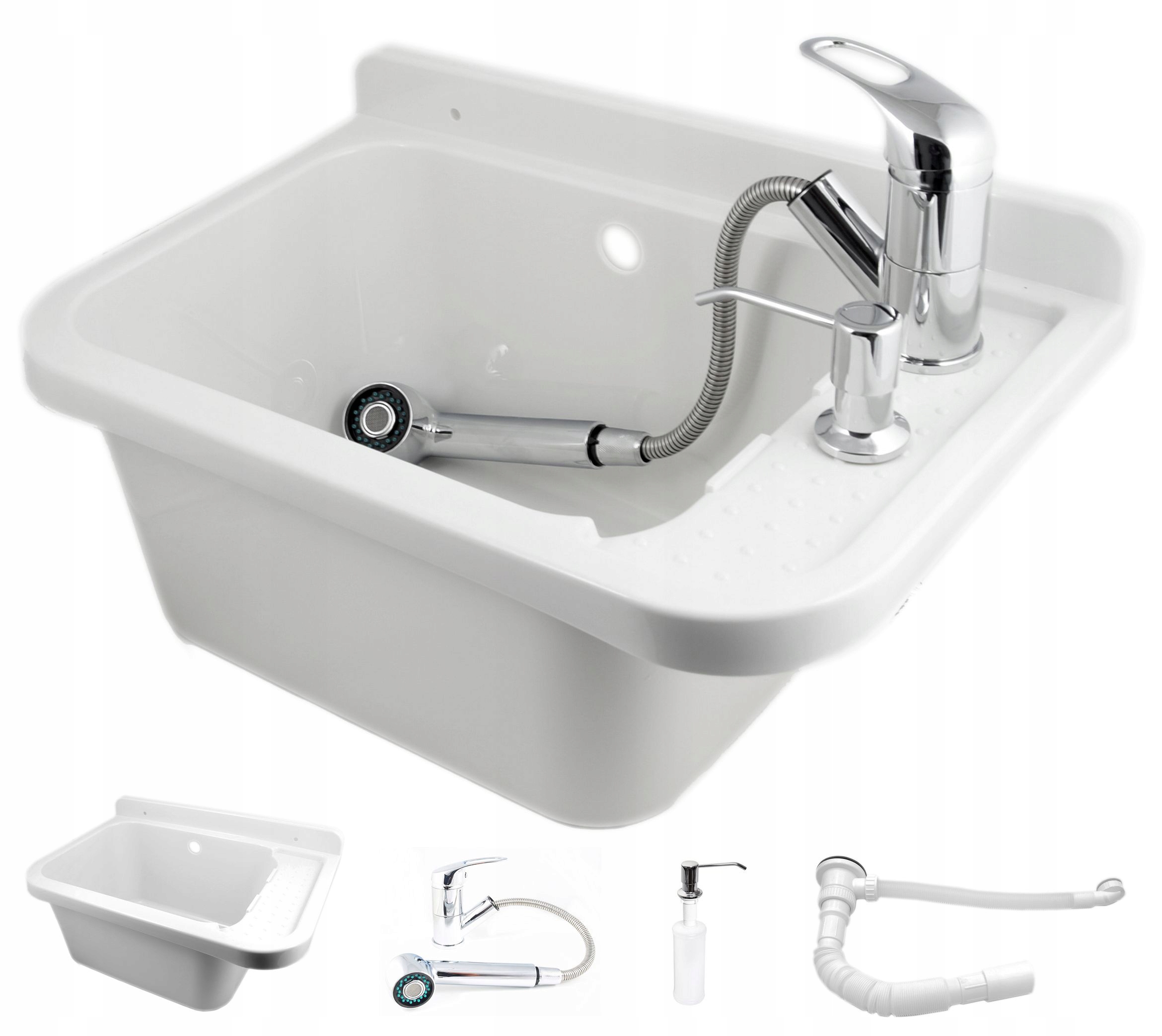 ZLEW GOSPODARCZY KOMORA PRALNIA+ BATERIA WYCIĄGANA