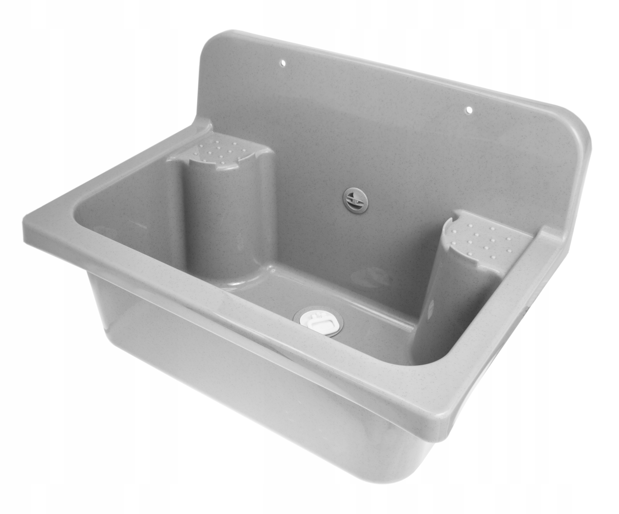 ZLEW GOSPODARCZY KOMORA PRALNICZA SZARA SYFON