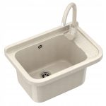 ZLEW GOSPODARCZY KOMORA PRALNICZA BATERIA BEŻOWA