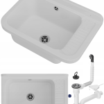 ZLEWOZMYWAK biały zlew GOSPODARCZY kotłowni KOMORA techniczna POLO SYFON