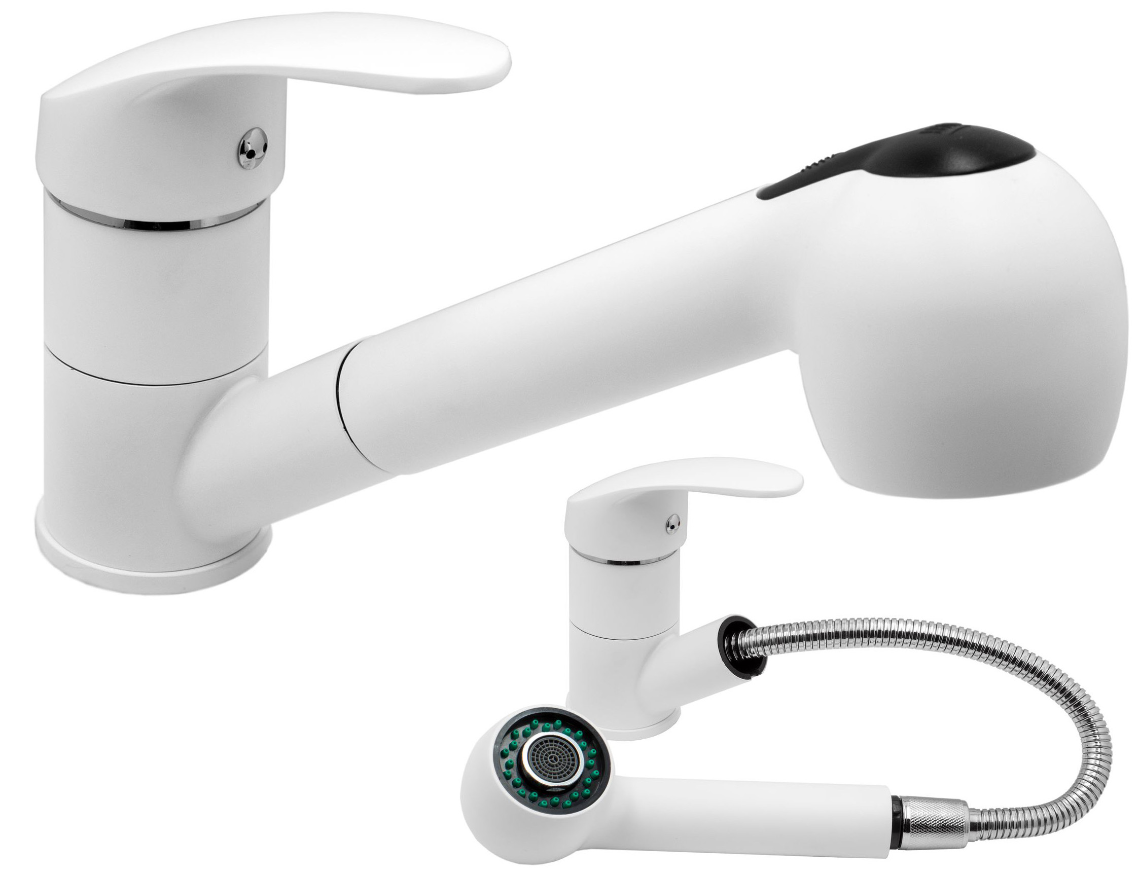 BATERIA KUCHENNA Z WYCIĄGANĄ WYLEWKĄ BIAŁA HAND