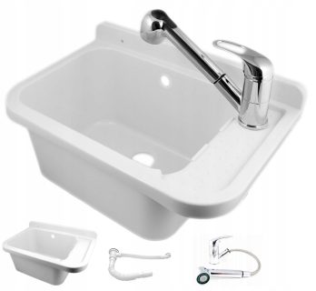 ZLEW GOSPODARCZY KOMORA PRALNIA+ BATERIA WYCIĄGANA