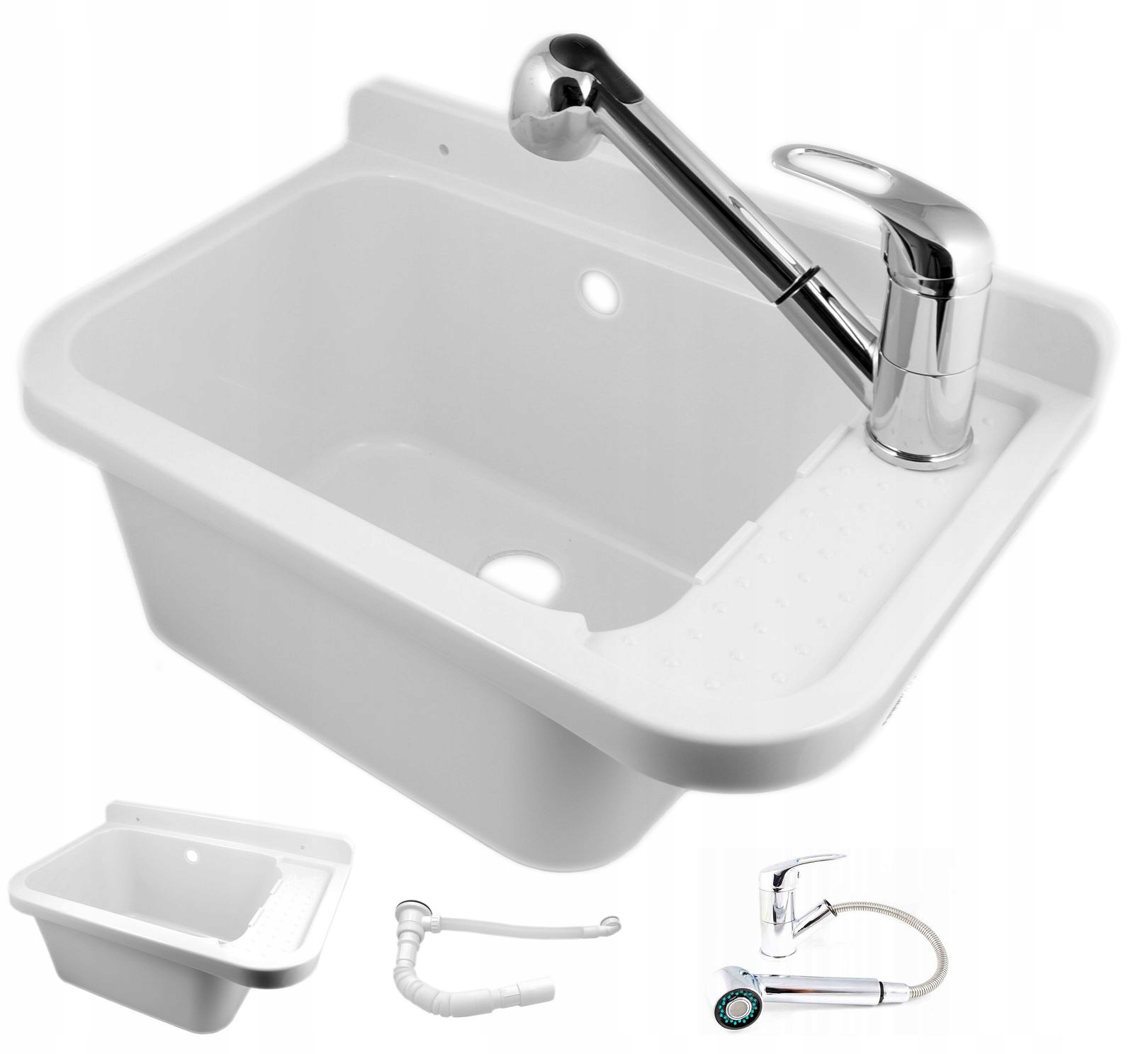 ZLEW GOSPODARCZY KOMORA PRALNIA+ BATERIA WYCIĄGANA