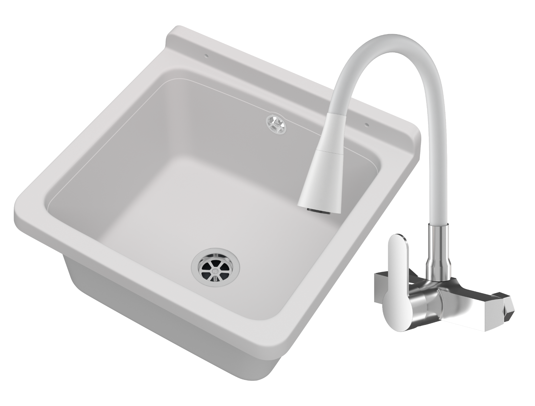 ZLEW GOSPODARCZY TECHNICZNY ROBOCZY KOMORA BIAŁA GARAŻ ORTA BATERIA ŚCIENNA