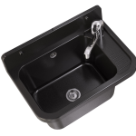 ZLEW GOSPODARCZY KOMORA CZARNA GARAŻ BATERIA CHROM ZESTAW TECHNICZNY PARON