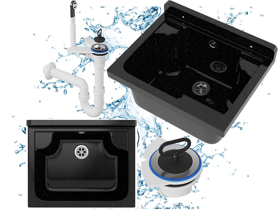 ZLEW GOSPODARCZY TECHNICZNY KOMORA CZARNA GRANITOWA KOTŁOWNIA ROBOCZY LOMA