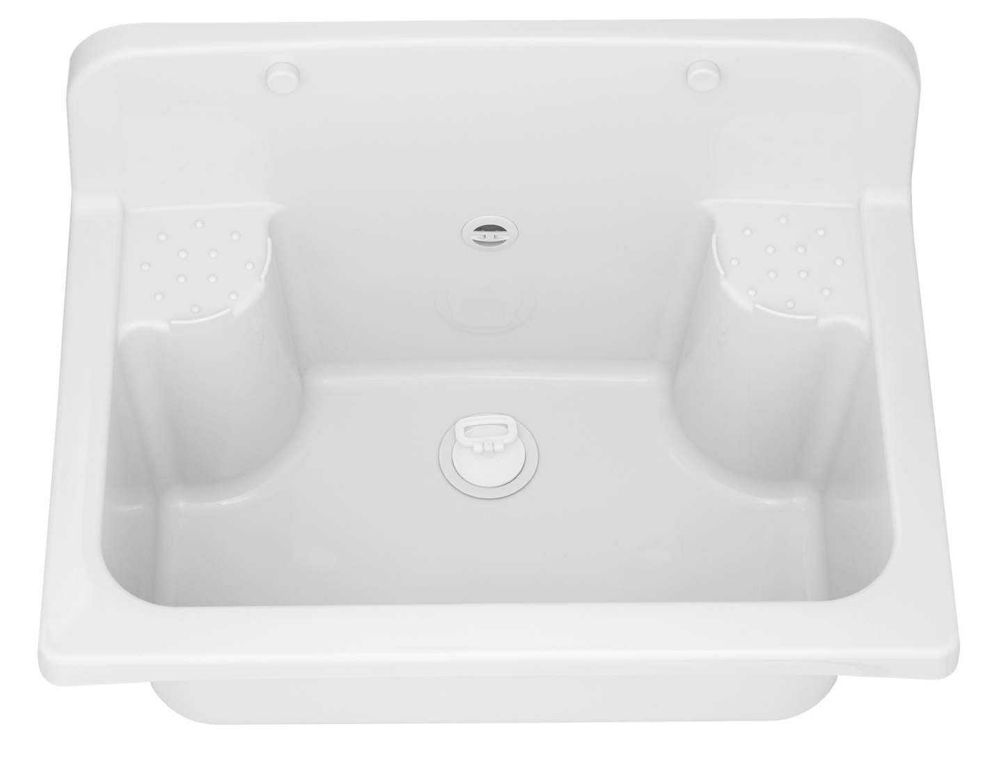 ZLEW GOSPODARCZY KOMORA PRALNICZA BIAŁA SYFON