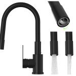 Bateria kuchenna z elastyczną wylewką czarna GRADO PLUS obrotowy perlator