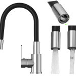 Bateria kuchenna z elastyczną wylewką chrom GRADO PLUS obrotowy perlator