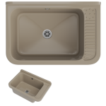 ZLEW GOSPODARCZY TECHNICZNY BEŻOWY KOMORA ROBOCZA PRALNIA GARAŻ NEGRA DUŻA