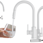 BATERIA KUCHENNA BIAŁA WYCIĄGANA WYLEWKA KRAN DO ZLEWOZMYWAKA LOSETO