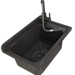 ZLEW GOSPODARCZY KOMORA CZARNA KRAN WYCIĄGANA WYLEWKA PRALNIA GARAŻ MONZA