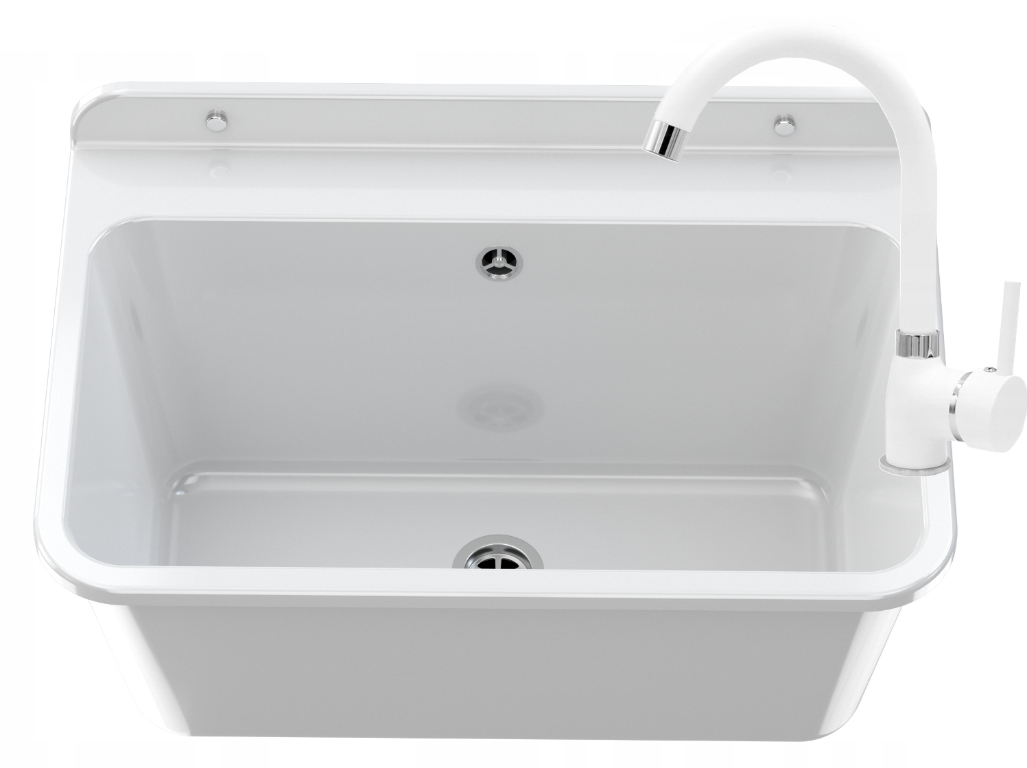 ZLEW GOSPODARCZY LARGE BIAŁA KOMORA GARAŻ BATERIA WYCIĄGANA BETA