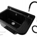 ZLEW GOSPODARCZY KOMORA BATERIA CZARNY FLEX STOJĄC