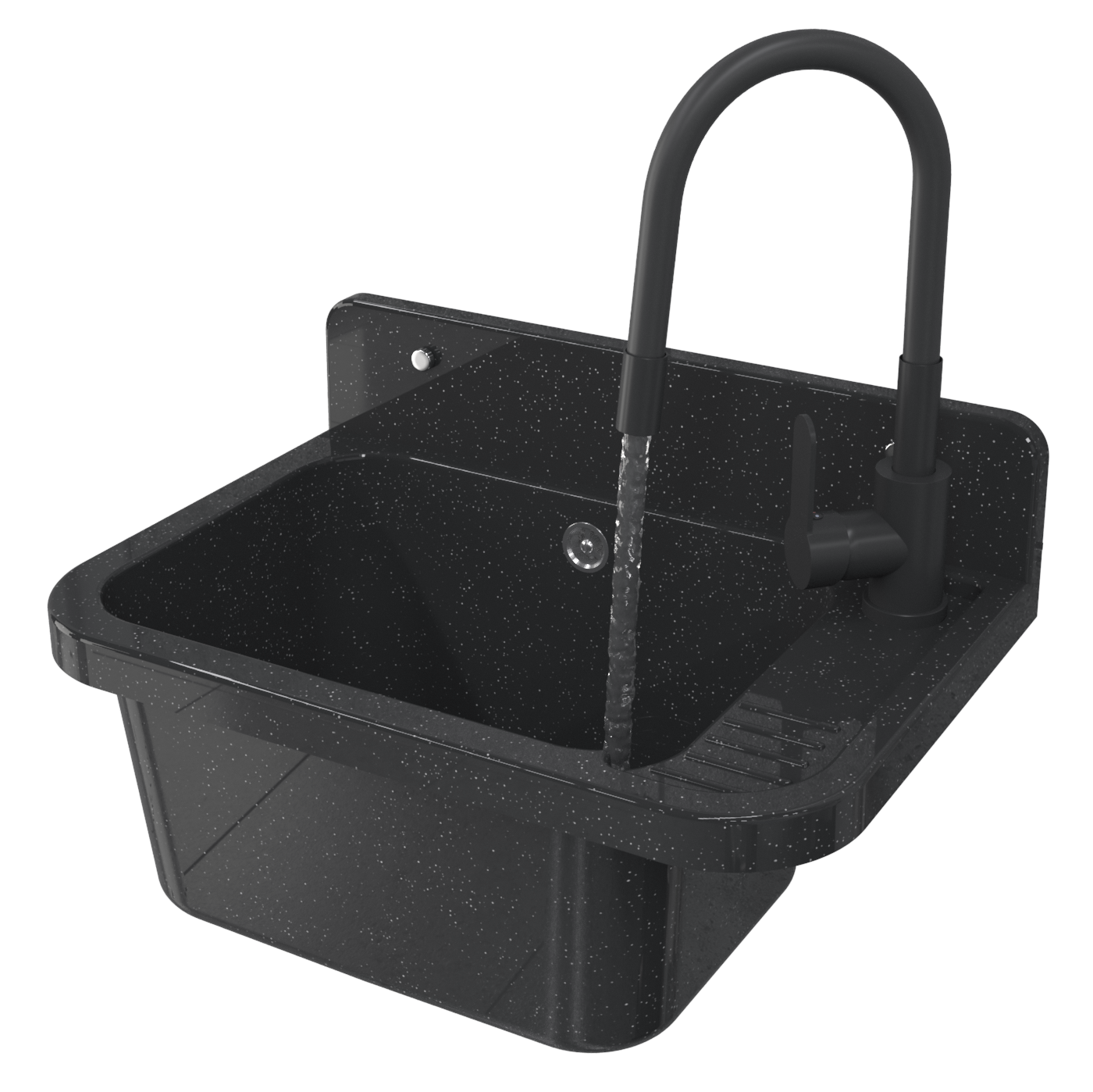 Zlew GOSPODARCZY DUŻY głęboki ZLEWOZMYWAK komora PARON SYFON Bateria GRADO