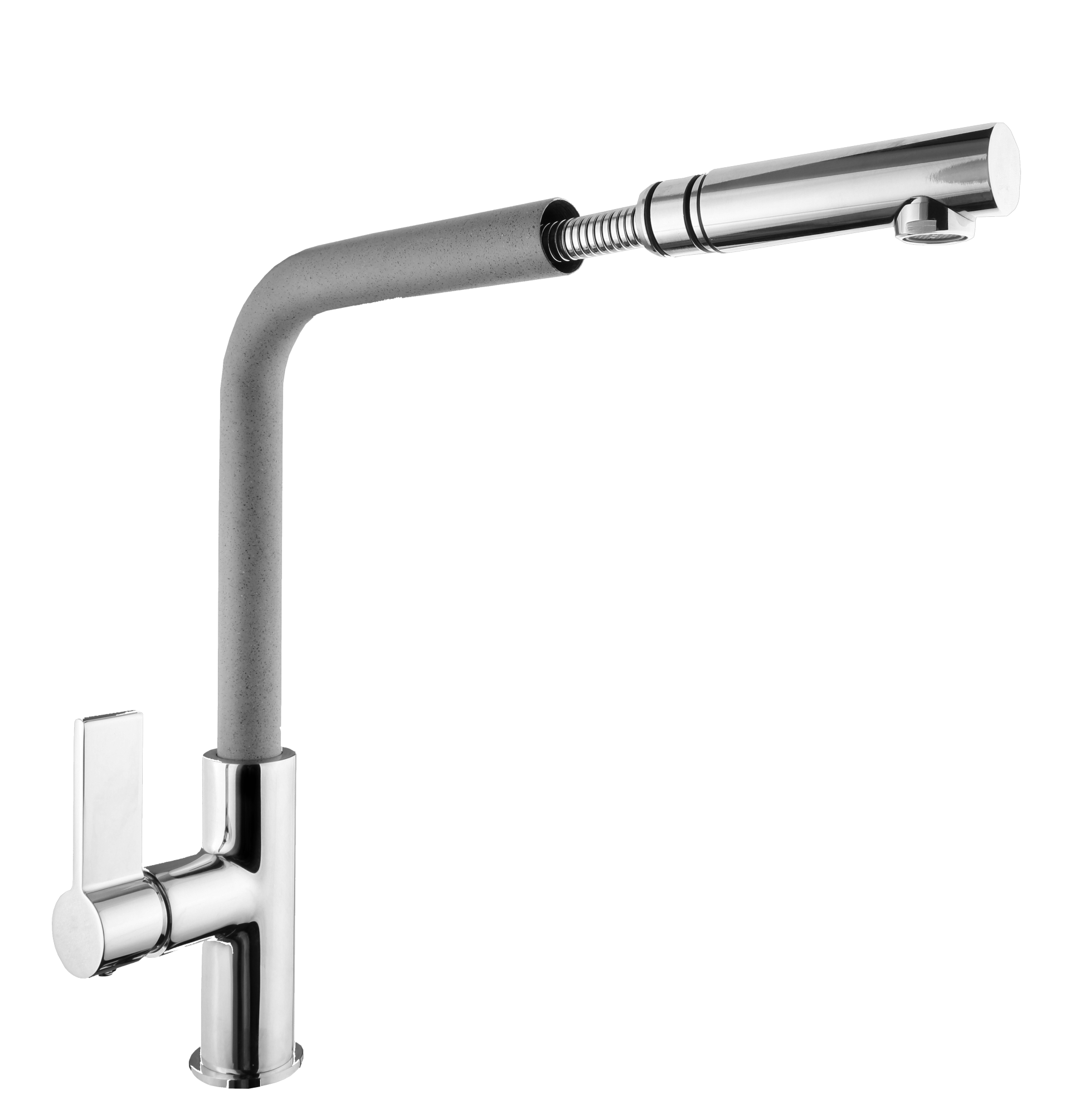 KRAN KUCHENNY WYCIĄGANY DO ZLEWU SZARY LINEA