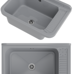 ZLEW GOSPODARCZY TECHNICZNY SZARY KOMORA ROBOCZA PRALNIA GARAŻ NEGRA DUŻA