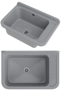 ZLEW GOSPODARCZY TECHNICZNY SZARY KOMORA ROBOCZA PRALNIA GARAŻ NEGRA DUŻA