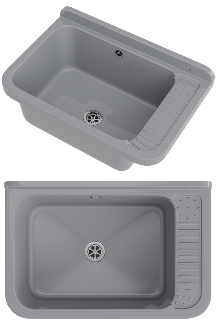 ZLEW GOSPODARCZY TECHNICZNY SZARY KOMORA ROBOCZA PRALNIA GARAŻ NEGRA DUŻA